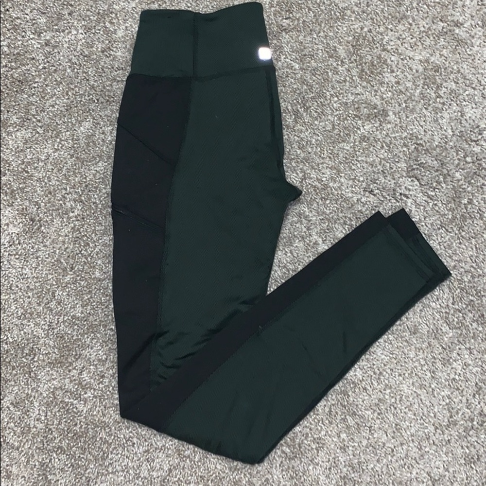 Olive green and black leggings